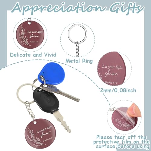 Image of Janmercy 120 Pcs Acrylic Christian Keychain Bulk Floral Bible Verse Keychain Religious Scripture Jewelry Gifts for Women Men
