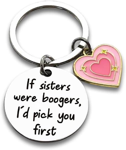 Funny Gifts For Best Sister Birthday Gifts From Women Man Christmas Valentines Graduation Jewelry Present From Sisters Brother Ideas If Sisters were Boogers Keyring