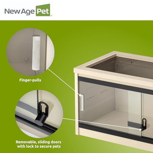 Image of New Age Pet ECOFLEX 24 inch Wide Small Reptile Habitat Enclosure, Glass Front Terrarium for Snakes, Lizards & Tortoises in Maple or Grey, Easy to Clean, Front Access Design and Mesh Top