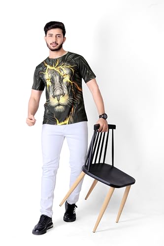 Image of Vintage Animal T Shirt for Men 3D Fierce Leopard Print T Shirt /Summer Short Sleeve Holiday T-Shirts Loose Clothing O-Neck Pullover /Cheetah Printed Attractive T Shirt