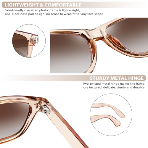 Image of Joopin Square Sunglasses Polarized UV400 Designer Sun Glasses Men Women | Oversized, Plastic Frame, Retro, Vintage, Unisex, Trendy Shades for Driving, Party, Fishing, Business, Costume