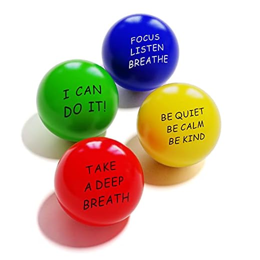 ALMAH Motivational Stress Balls for Kids and Adults (4 Pack), Stress Relief Balls, Hand Exercise Therapy Balls for Anxiety, Fidget, Tension, Manage Anger and Stress