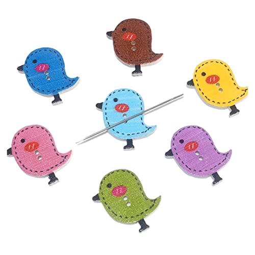 Lot de 5 porte-aiguilles magnétiques pour broderie au point de croix, petit oiseau Cover