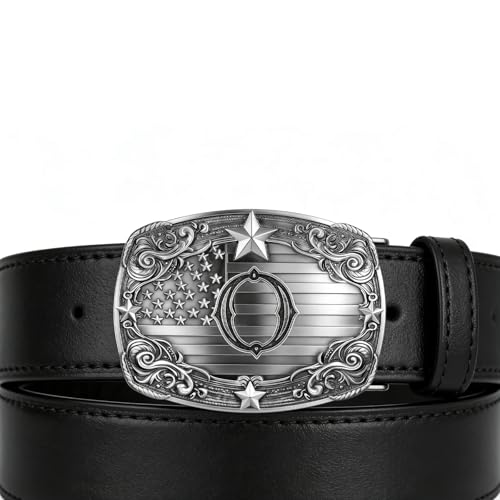 Image of Western Belt Buckle for Men Vintage Cowboy Rodeo Texas Initial Letter ABCDJMR to Z Belt Buckles