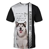 BOKIOESDE Hoodies Vestes T-Shirt Cardigan Mince 3D Malamute d'Alaska Impression Pull Hommes Femmes Casual Polyester Sweat Unique Impression / A4 / L