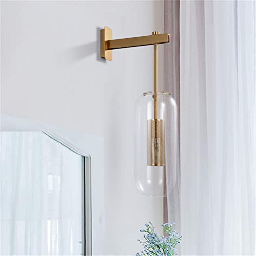 Wall Light Indoor Modern Simple Light Luxury Lantern Wall Hanging Lamp E14 Socket Glass Lampshade Gold Color Wrought Iron Wall Lamp for Living Room Bedroom Restaurant Hallway steampunk buy now online