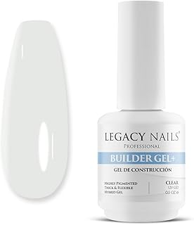 LEGACY NAILS Professional Builder Gel + 0.5 fl oz. Advanced Hard Builder Gel - Ideal for Fixing, Building and Strengthening Weak Nails