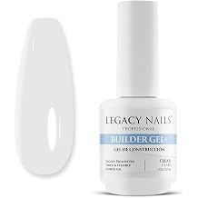LEGACY NAILS Professional Builder Gel + 0.5 fl oz. Advanced hard builder gel - Ideal for fixing, filing and building brittle, thin or splitting nails CLEAR 0.5 OZ
