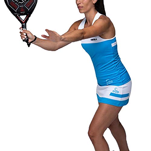 Camiseta Diva Lethal Blanco Azul Mujer Vibora pour le padel