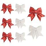 Photo Gallery 8 fiocchi di natale, 14 cm, mini fiocchi di natale, piccoli fiocchi di natale, decorazioni per albero di natale (bianco, rosso) Photo Gallery 8 fiocchi di natale, 14 cm, mini fiocchi di natale, piccoli fiocchi di natale, decorazioni per albero di natale (bianco, rosso)