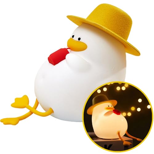 Forever Light Luce Notturna Bambini LED Anatra in Vacanza FNL-11 – Lampada Ricaricabile in Silicone per Bambini - 2 Livelli di Luminosità - Batteria da 1200mAh USB-C - Attivazione al Tocco - Portatile