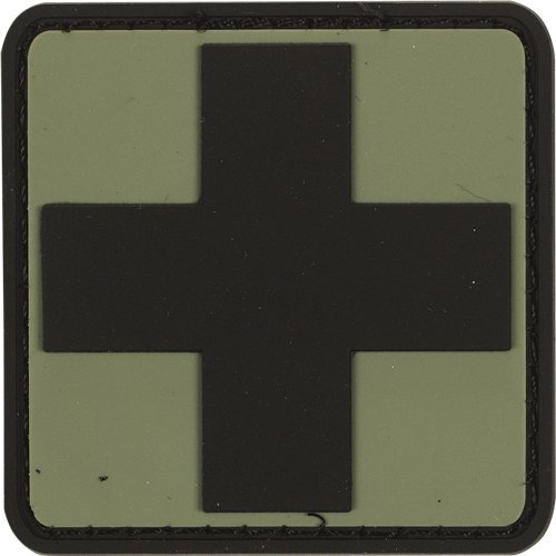 VOODOO TACTICAL07-0990004000 Rubber First Aid Symbol Patch, OD