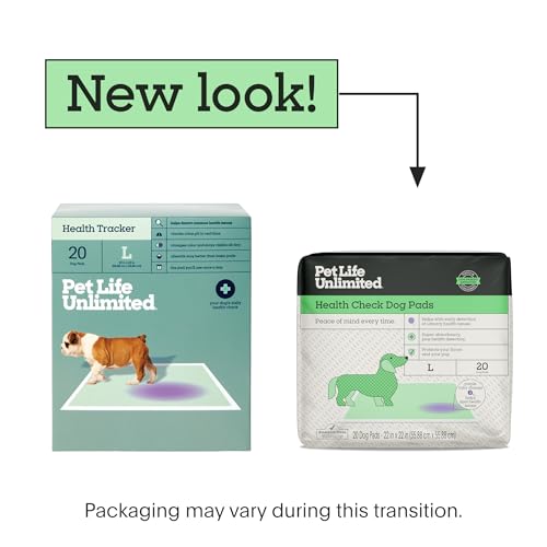 Image of Pet Life Unlimited Health Check Puppy Pads for Dogs, Health Indicating Pee Pads, 20 Count, 22 inch x 22 inch, Color-Track Technology Detects Common Health Issues, Leak-Proof, Super Absorbent, Made in USA