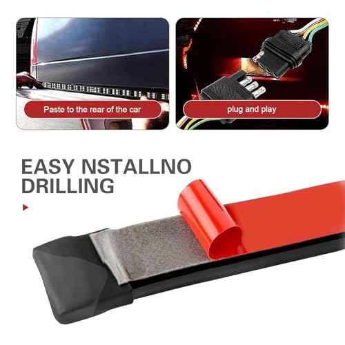 Image of Tailgate Light Bar, 60 inch Triple Row High Brightness Tailgate Light Strip, 12 V Waterproof Cool Streamer Decorative Lamps, for Most Cars Trailers RVs (Multicolored)
