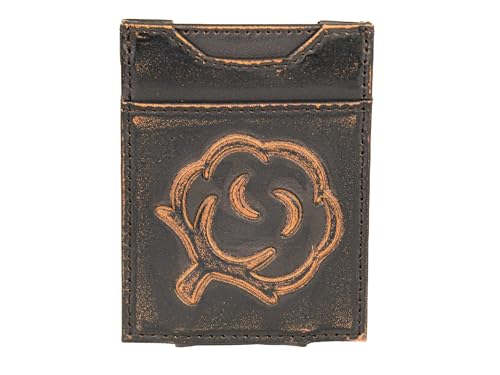 ZEP-PRO Cotton Boll Burnished Leather Magnetic Front Pocket Wallet, Slim Stylish for Men