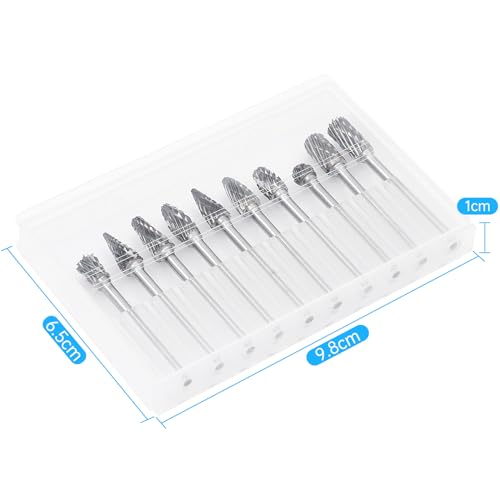 Hardmetalen Freespennen met Dubbele Snede, 1/8 Inch, 3mm Schacht voor Dremel, 10 Stuks Hardmetalen Rotatiefreesset, Draaigereedschap Accessoires voor Slijpen, Snijden, Metaal Polijsten - Afbeelding 6