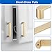 WEAVERBIRD 4 Pack Brushed Brass Cabinet Handles Drawer Pulls Furniture Cabinet Hardware Cupboard Closet Gold Handles Pulls, 3-3/4 inch (96mm) Hole Distance