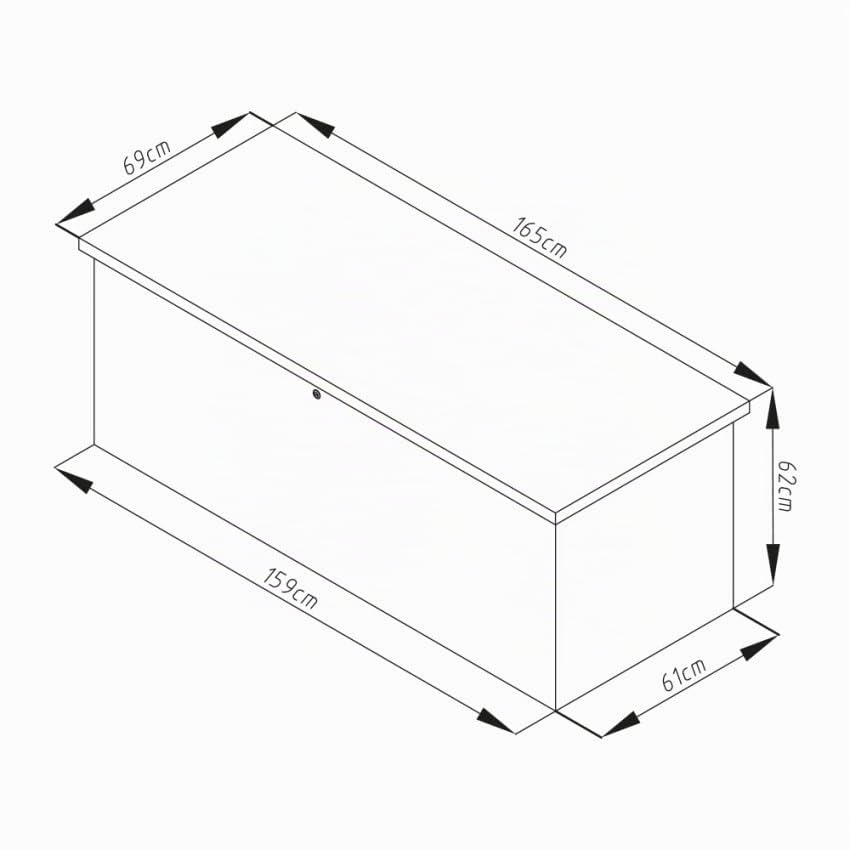 Produce Shop Baule Contenitore da Giardino Esterno 165x69x62cm in Acciaio Innsbruck