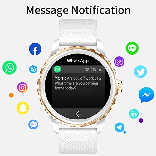 Vosoirsi Smart Watch for Women Bluetooth Make/Answer Call 1.32" HD Touch Screen Smartwatch Fitness Activity Tracker AI Voice Assistant Sleep Heart Rate Monitor for Android iOS Phone - White