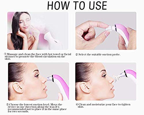 Vacuum Blackhead Remover, QQcute Electric Pore Cleaner Blackhead Extractor Tool Instrument Comedo Suction Removal Beauty Device for Facial Skin Care