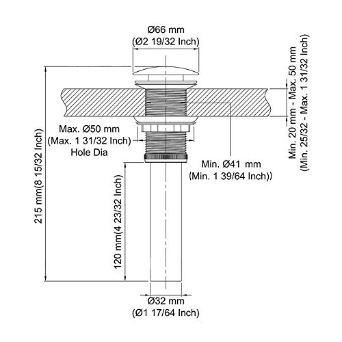 Bathroom Sink Drain Without Overflow Vessel Sink Lavatory Vanity Pop Up Drain Stopper, Brushed Nickel #TOP6