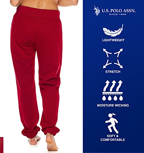 Image of U.S. POLO ASSN. Womens Sweatpants - Women Joggers Sweats with Logo Print - French Terry Poly-Cotton