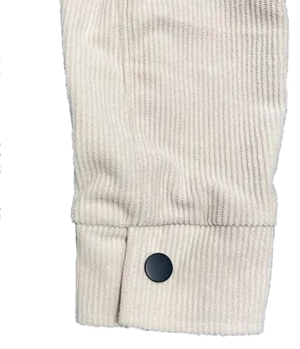 PADOLA Veste Homme Velours Côtelé à Boutons-Pression Blouson Automne avec Multi-Poches Veste mi Saison Cowboy Chemise Uni Coupe Vent Cargo Surchemise Vintage Manteau Cadeau (0 Marron, XL) – vue 7