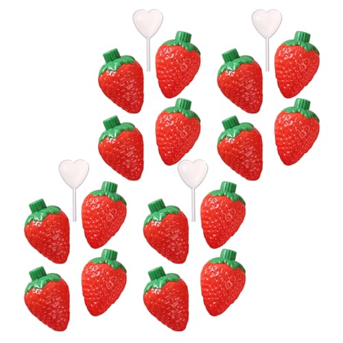 VILLCASE 16 Piezas Frascos Mini Salsa Forma Fresa Dispensadores Condimentos Reutilizables Portátiles para Aderezos Picnic Camping VILLCASE 16 Piezas Frascos Mini Salsa Forma Fresa Dispensadores Condimentos Reutilizables Portátiles para Aderezos Picnic Camping