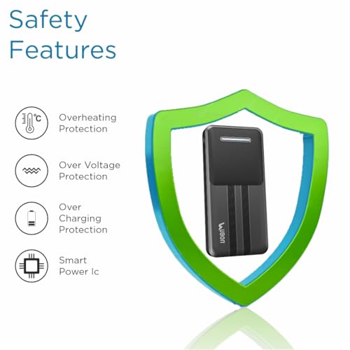 Image of Ubon 10000 mAh Power Bank (PBX88Pro) |15 Watt Fast Charging | Dual Output & Input | for Smartphones, TWS Earbuds, Speakers, Tablets (Black)