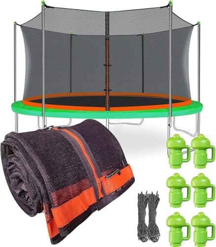 12Ft Trampoline Net Replacement with 6 Caps Trampoline Net Fit for 12Ft Round-6 Straight Poles(Not Include Poles)