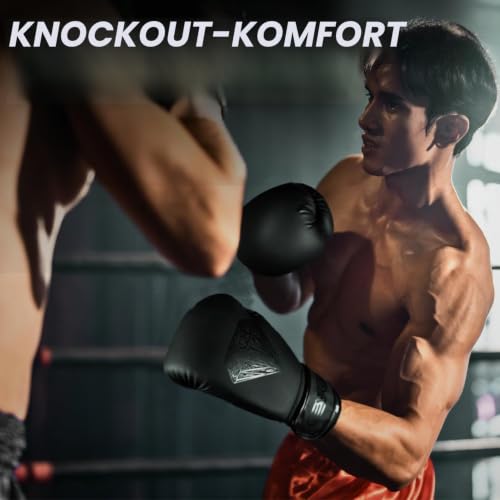 EVO Maya Hide kožené boxerské rukavice pro MMA boxovací pytel Sparring Muay Thai Kickboxing Fight Training with Hand Wraps Black Diamond Matte 10oz (černá, 12OZ)