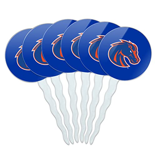 Boise State University Primary Logo Cupcake Picks Toppers Decoration Set of