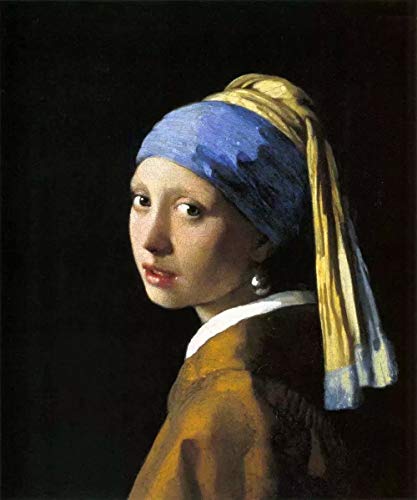 DIY 5D Diamond Painting Kit, Full Drill Girl with Pearl Earring Embroidery Rhinestone Cross Stitch Arts Craft for Canvas Wall Decor