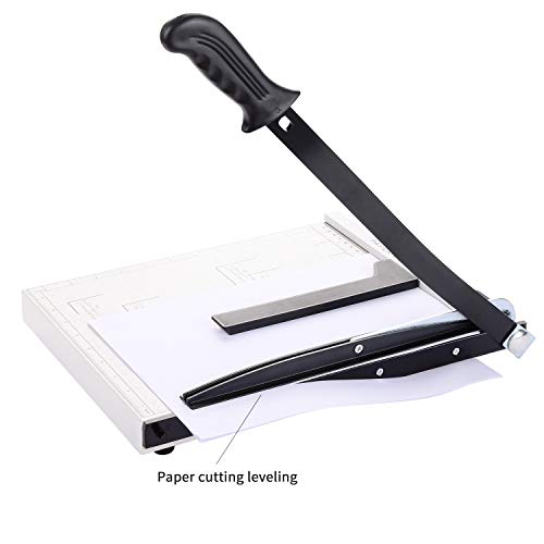 Paper Cutter Guillotine, Paper Cutter and Trimmer with Dual Paper Guide Bars, Heavy Duty Metal Base Trimmer for Home, Office, 12 Sheets Capacity, A4 Size, 12 Inch Cut Length