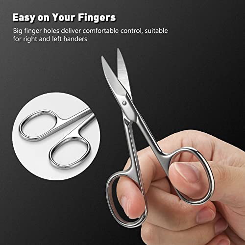 BEZOX Nagelschere - Professionelle Zehennagel und Fingernagel schere Gebogene für harte oder dicke Nägel - Zehennagelschere mit scharfer gebogener Klinge und polierender Edelstahloberfläche