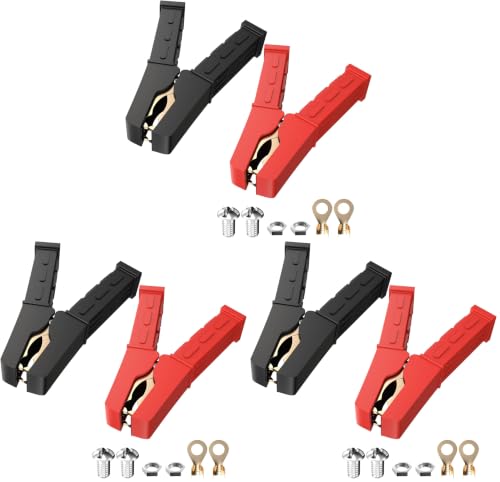 Image of Goupchn Heavy Duty Crocodile Clamps Pure Copper 500A Car Battery Charger - 2PCS Power Replacement Battery Alligator Clips Jumper Cable Clamps Welder Clips for Car Automotive Vehicle Boat (Pack of 3)