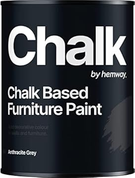 Anthracite Grey Chalk Style All-in-One Matt Paint for Furniture, Home Decor, Cabinets, Crafts, Eco-Friendly, Matt Paint, Shabby Chic, Chalky Finish, Walls, Wood, Doors, Tables, Chairs - 1L
