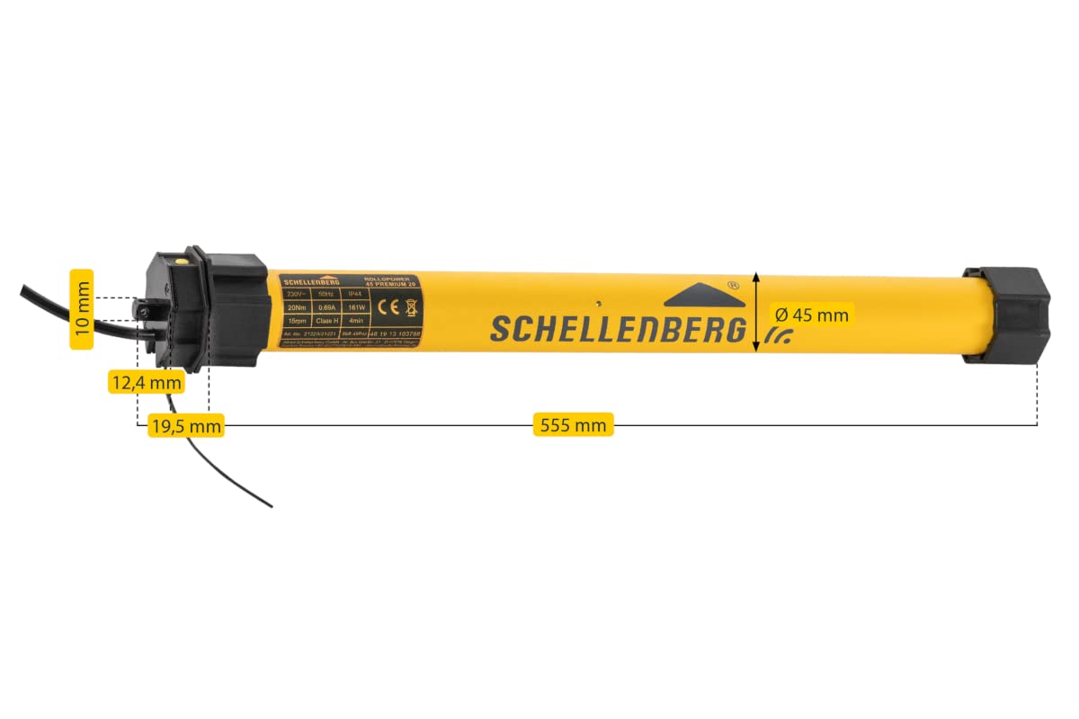 Schellenberg 21220 Motore per tapparelle radiocomandato Premium 20 Nm Maxi