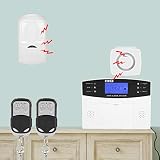  Sistema de Alarma gsm 433MHz Inalámbrico de Seguridad para el hogar Sistema de Alarma gsm Intercomunicador para iOS Android App Control Remoto para Seguridad del hogar(EU（100-240v）)