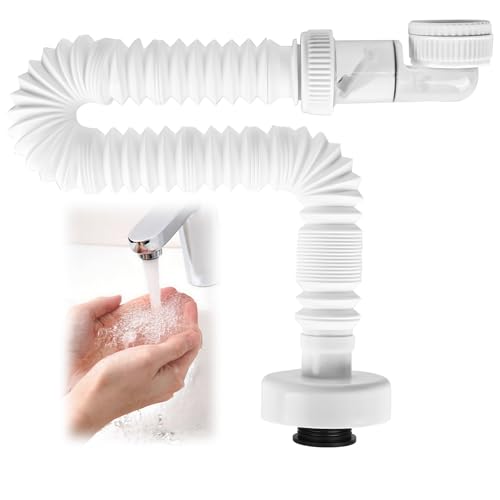 Siphon pour évier peu encombrant, siphon de salle de bain, siphon evier cuisine, convient pour cuisine, salle de bain, lavabo, anti-odeur et anti-fuite