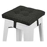 baibu 12 Inches Memory Foam Square Seat Cushion, Dual-Layer Design Bar Stool Square Seat Cushion with Ties - 1 Pads Only, Gray-Black (12'' (30CM))