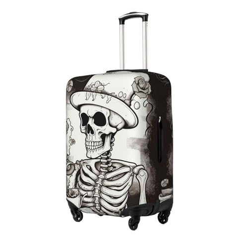Skeleton Chef Luggage Cover Washable Suitcase Cover Tsa Approved Elastic Spandex Suitcase Protector Anti-Scratch Travel Baggage Covers Fit 18-32 Inch Luggage2