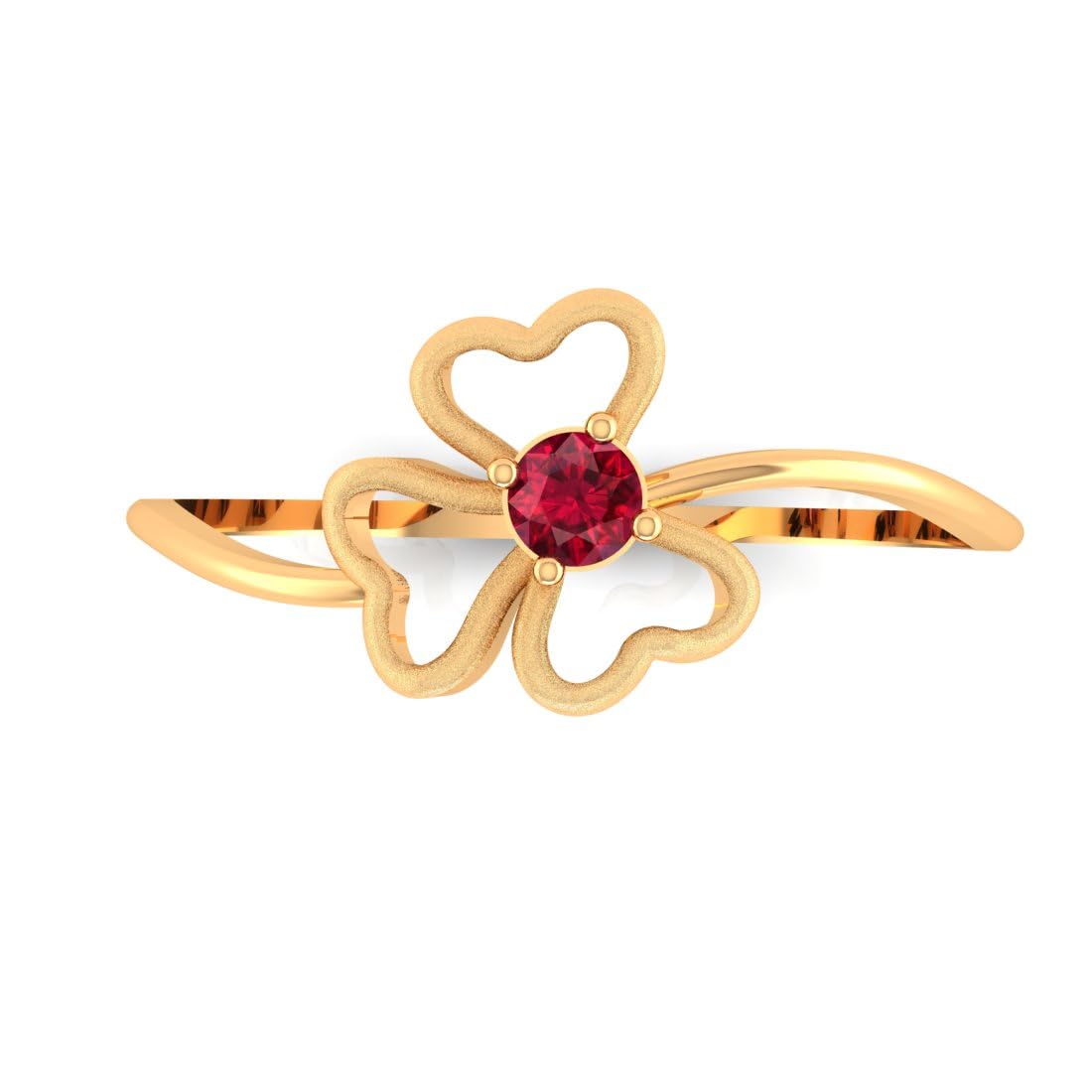 14KT (585) Yellow Gold Charming Blossom Ring for Women | Delicate Beauty & Elegant Design (Gold weight - 0.55 Gram)-image-45