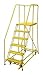 Rolling Ladder Steel 90In. H. Yellow