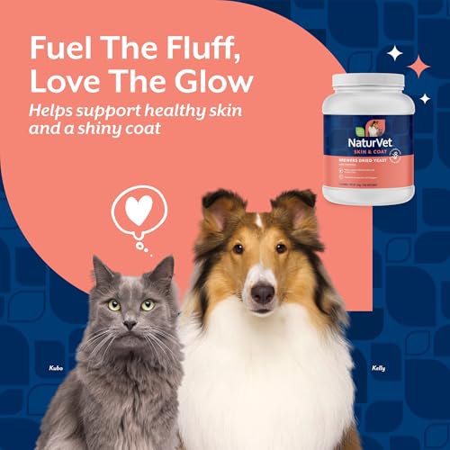 Image of NaturVet - Brewer's Dried Yeast Formula with Garlic Flavoring - Plus Vitamins - Supports Healthy Skin & Glossy Coat - Fortified with B-1, B-2, Niacin & Vitamin C - for Dogs & Cats (4 lb Powder)