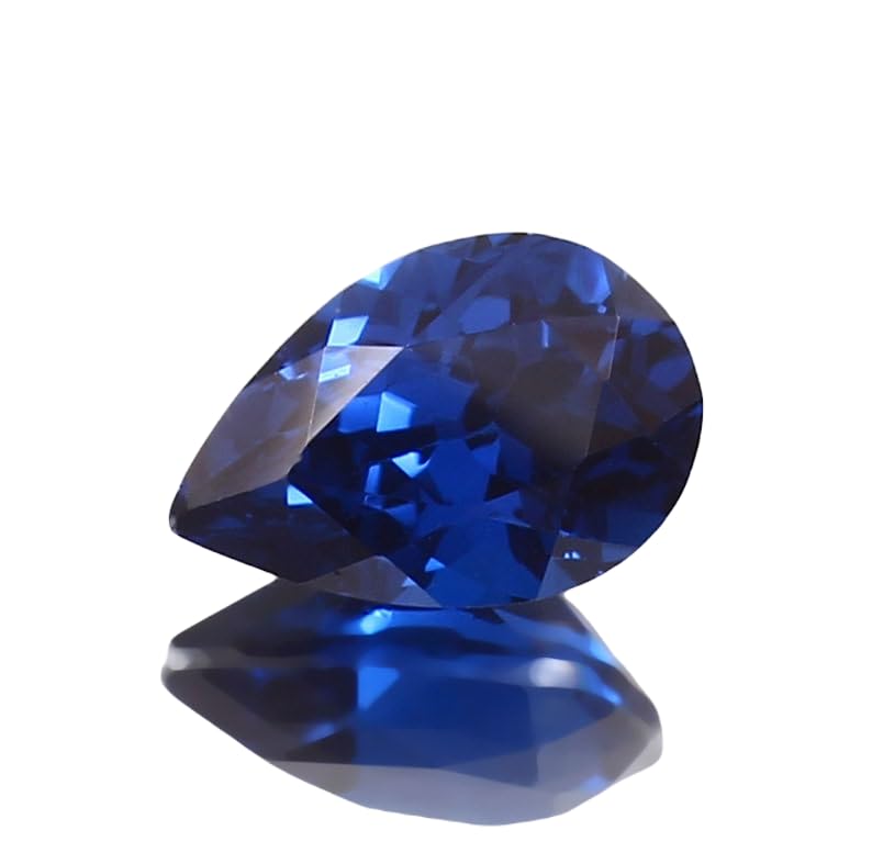 Saphir bleu bleuet naturel en poire 12x8mm gemme pour collier et bague