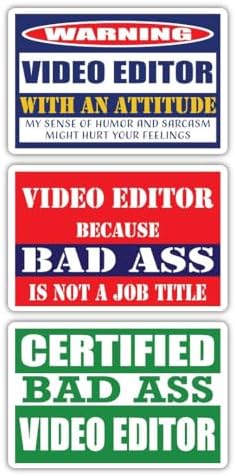 (x3) Certified Bad Ass Video Editor with an Attitude Magnets | Funny Occupation Job Career Gift Idea | Magents Perfect for Cars, Trucks, Toolboxes, Lockers, Fridges image 5