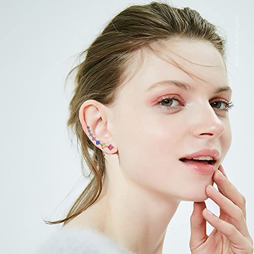 Casdan 6 Pairs Ear Jewelry For Women 7 Star Ear Cuffs Climber Earrings Hypoallergenic Earring With Cubic Zirconia Piercing Gifts For Birthday #TOP2