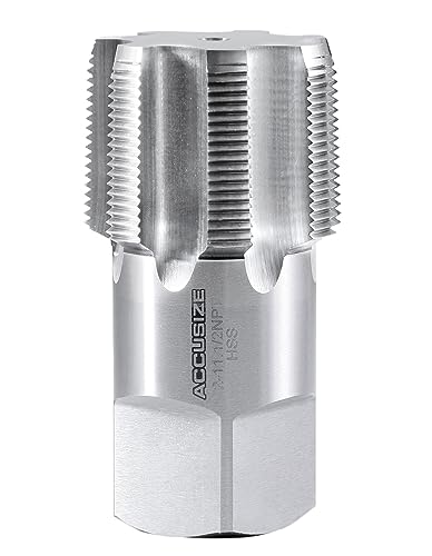 Accusize Industrial Tools 2'' to 11-1/2, 7 Flutes H.S.S. Taper Pipe Tap-Npt, 4-1/2'' Oal, 1-3/4'' Thread Length, American Standard, Npt-2