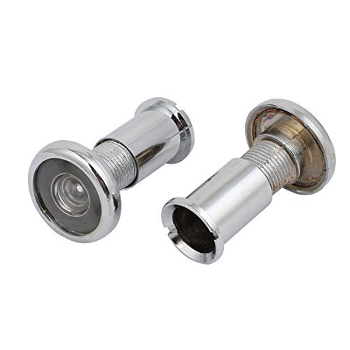 Mirilla para puerta Aexit de 14mm diámetro, ángulo amplio de 180 grados, tono plateado, 2 piezas miniatura 2